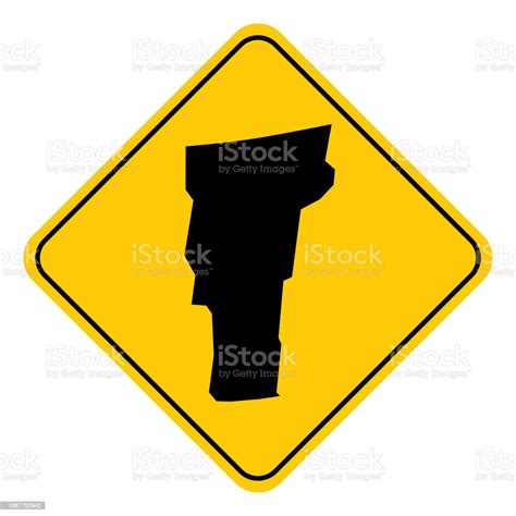 Vermont Map Road Sign Stock Illustration Download Image Now Black