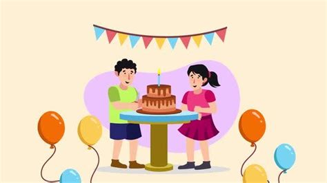 Birthday Party Animation Scene 03 Stock Video Envato Elements
