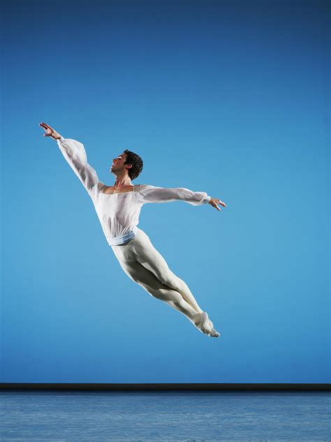 Male Ballet Dancer Leaping On Stage Photograph By Thomas Barwick Fine