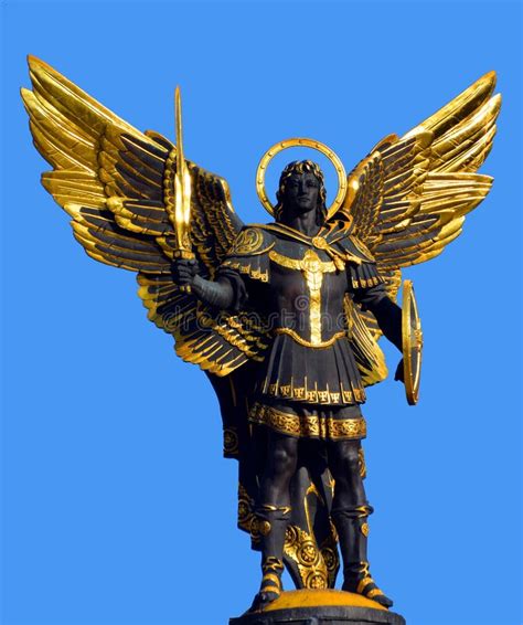 Gold Plated Bronze Statue Of Archangel Michael Saint Patron Of Kiev
