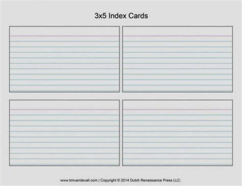 Free Printable Index Cards Template
