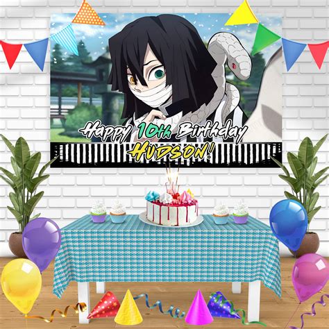 Demon SlayerKimetsu no Yaiba Obanai Bn Birthday Banner Personalized Pa