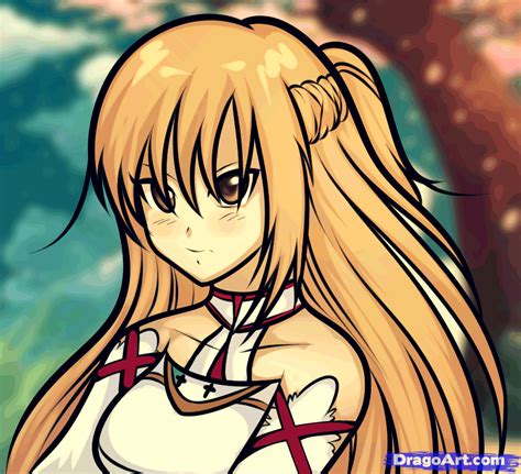 How To Draw Asuna Asuna From Swords Art Online Step By Step Anime Characters Anime Draw