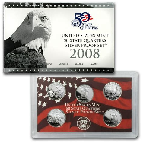 Us Mint 2008 State Quarters Silver Proof Set