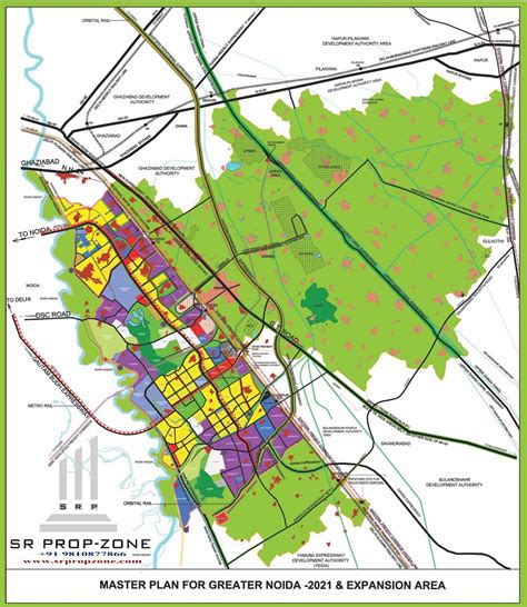Greater Noida Master Plan With Village Name High Quality Map