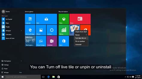 How To Remove Live Tiles And Get A Smaller Windows 10 Start Menu Youtube