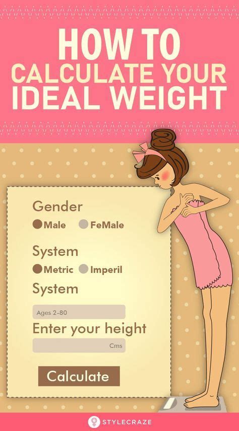 The most commonly used and traditional assessment of your ideal weight range is body mass index (bmi). Ideal Body Weight Calculator | Weight calculator, Ideal ...