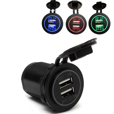 Mini Portable Universal Dual Usb Ports Car Phone Charger Adapter Quick
