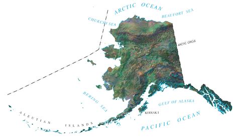 Cities, places, streets and buildings on the sattellite photo map. Alaska Satellite Map - Large MAP Vivid Imagery-12 Inch BY ...