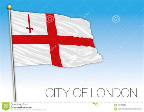 City Of London Flag United Kingdom Stock Vector Illustration Of
