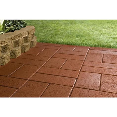 Rectangle Red Concrete Patio Stone Common 8 In X 16 In Actual 763