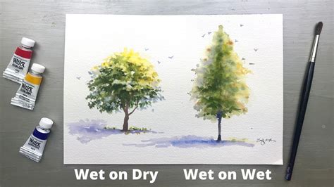 Easy Watercolor Painting Use Only 3 Primary Colors Wet On Wet Vs Wet