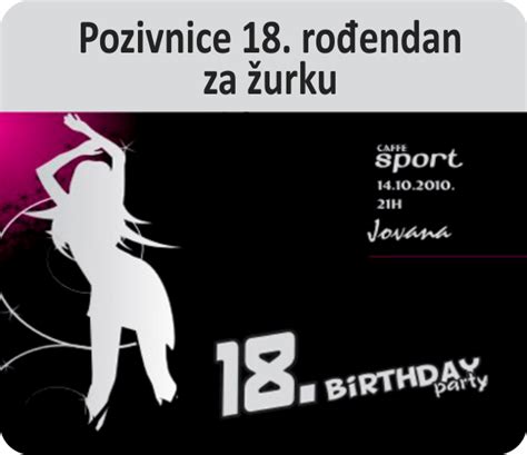 Pozivnice Za 18 Rođendan Za žurku