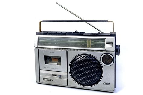Cassette Tape Radio Recorder Retro Old Fashioned Portable Boombox An Audio Cassette Recorder