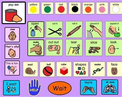 Aided Language Stimulation Boards Using Playdoh Early Intervention Speech Therapy Boardmaker