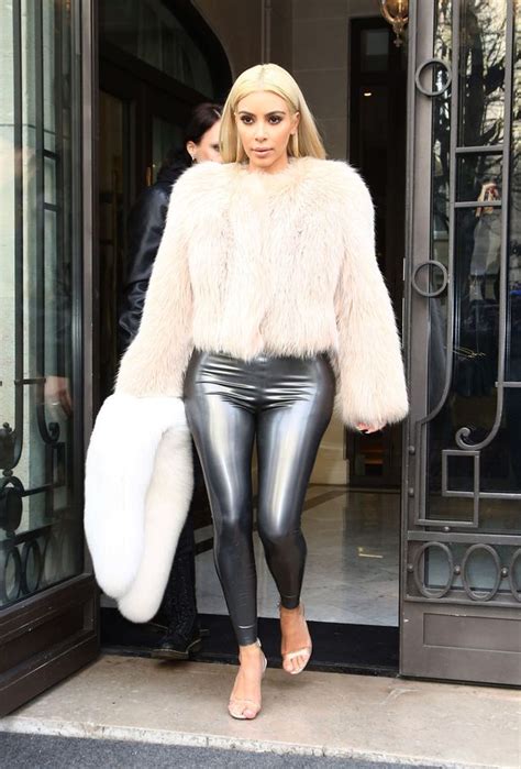 Newly Blonde Kim Kardashian Squeezes Her Famous Bum Into Super Tight