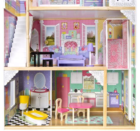 Holz Puppenhaus Mit Aufzug Doll Aparthouse Rosa Traumvilla Mit