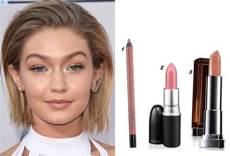 Gigi Hadid Natural Lipstick Makeup Beauty Google Nude Lipstick