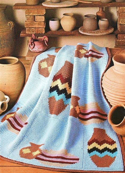 Navajo Pottery Afghan Crochet Pattern Indian Blanket Afghans