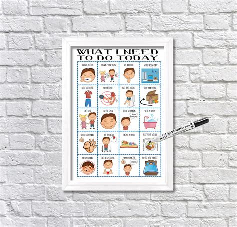 Boys Routine Chart Kids Daily Planner Kids Routine Visual Etsy