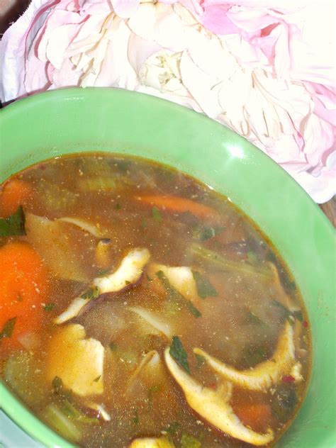 asian mushroom and chicken soup on chili garlic sauce teriyaki sauce hearty