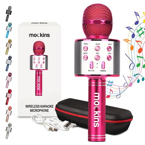 Mockins Hot Pink Handheld Wireless Play Toy Microphone With Bluetooth