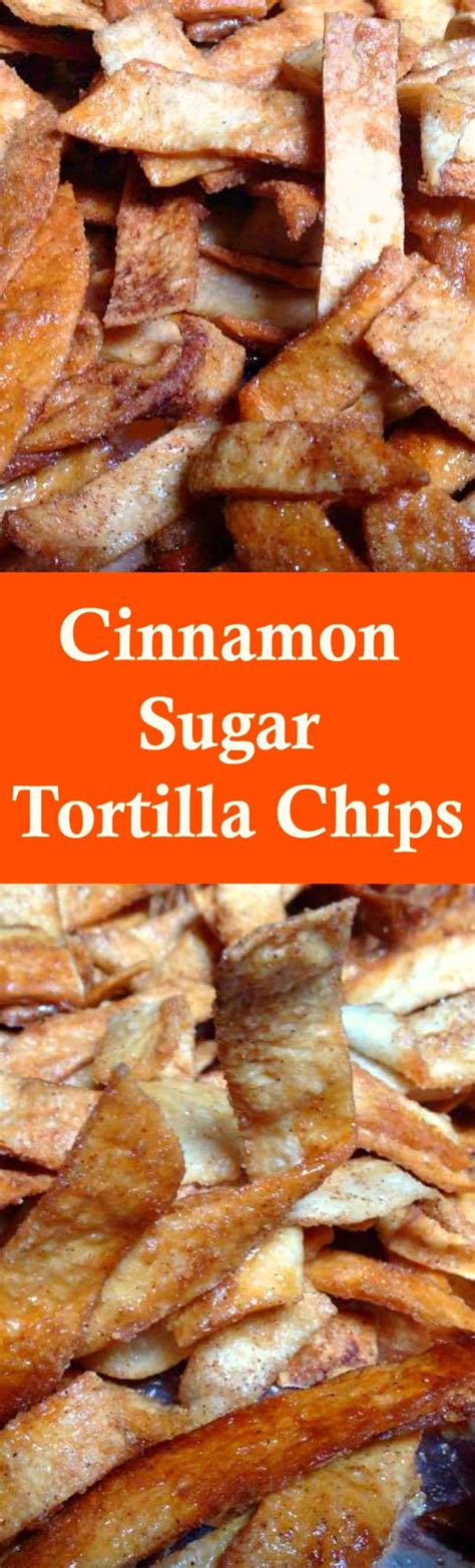 Spread in a single layer on a baking tray (3 tortillas should almost perfectly fit). Cinnamon Sugar Tortilla Chips | Lovefoodies