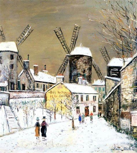 Maurice Utrillo Les Trois Moulins De Montmartre Sous La Neige 1936