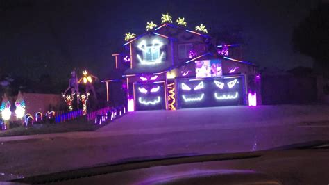 The Best Halloween Light Show House In Riverside California 2022 Youtube