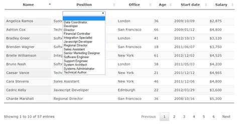 Datatables Filters For Each Column With Multiple Filter Options Hot Sex Picture