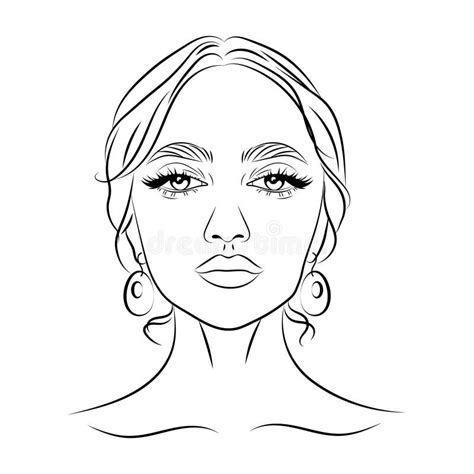 portrait of a beautiful mexican woman sketch line drawing women s look stock vector