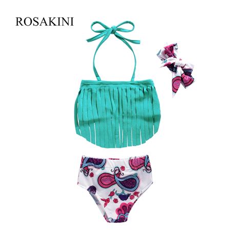 Rosakini 3 Pcs Set Swimwear Crianças Da Menina Do Bebê Do Bebê Cinto
