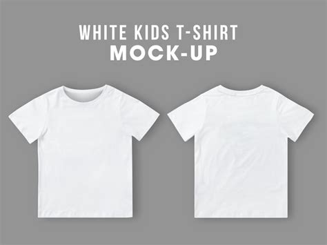Premium Psd Blank White Kids T Shirt Mockup Template