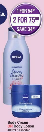 Nivea Body Cream Or Body Lotion Assorted 400ml Offer At Dis Chem