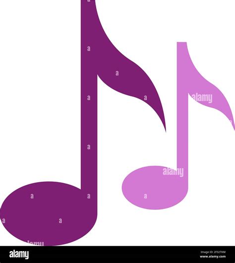 Two Music Notes Illustration Vector On A White Background Stock