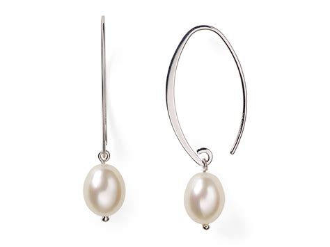 Nancy B Sterling Silver Cultured Freshwater Pearl Drop Earrings In