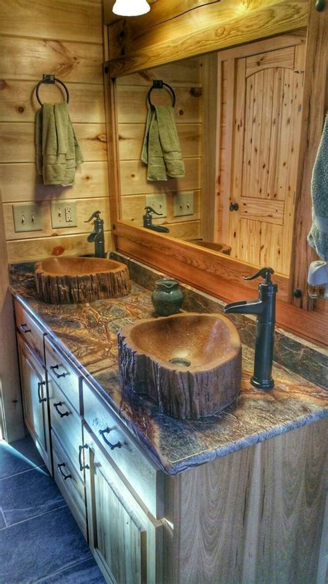 Custom Concrete Wood Log Sink Tree Basin Vessel Vanity Etsy Rustic