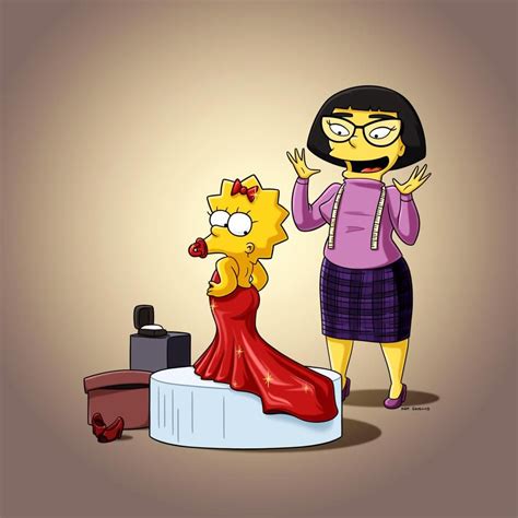 Maggie Simpsons Oscar Dress Simpsons Drawings Simpsons Cartoon Cartoon Tv Bart And Lisa