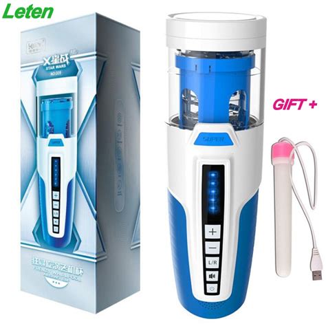 Leten Automatic Vagina Real Pussy Male Rotating Masturbator For Men