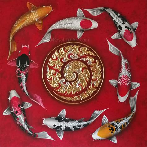 Best Japanese Feng Shui Coy Fish Art Painting For Sale