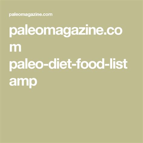 The Ultimate Paleo Diet Food List Infographics Paleo Diet Recipes