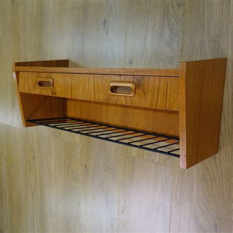 Buy Retro 1960s Wall Mounted Teak Shelf With Drawers From Mark Parrish