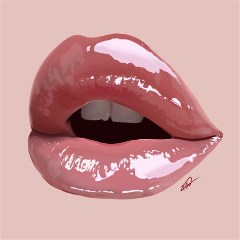 Her Lips Me Digital Painting 2020 Rart