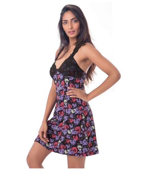Buy Prettysecrets Black Cotton Nighty And Night Gowns Online At Best Prices In India Snapdeal