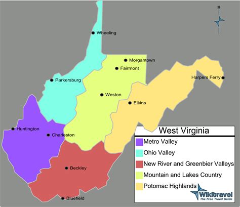 Landkarte West Virginia Karte Regionen Karten Und
