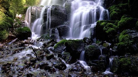 Wallpaper Falls Stones Stream Cascades Gorge Hd Picture Image