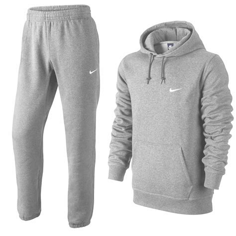 Nike S M L Xl Club Swoosh Fleece Tracksuit Grey Mens Bottoms Hoodies