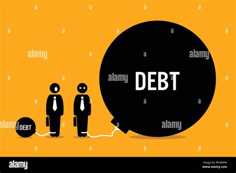 Vector artwork depicts debt and financial burden Stock Vector Image