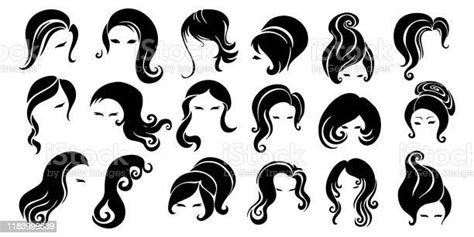 girls fashion hair set vector illustration white background stock illustration download image