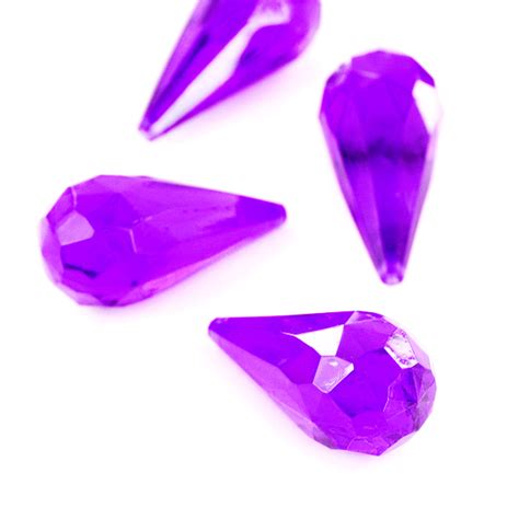 Purple Acrylic Teardrop Diamonds Decorative Gems